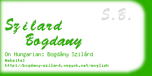 szilard bogdany business card